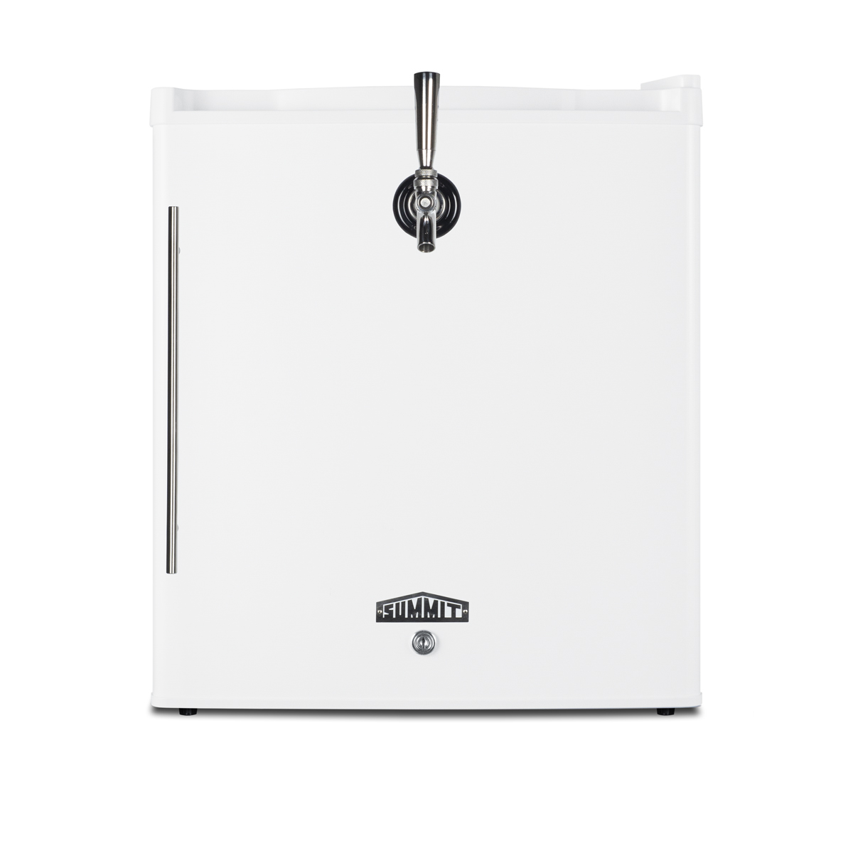 Compact commercially approved front tap cold brew coffee dispenser in a classic white finish